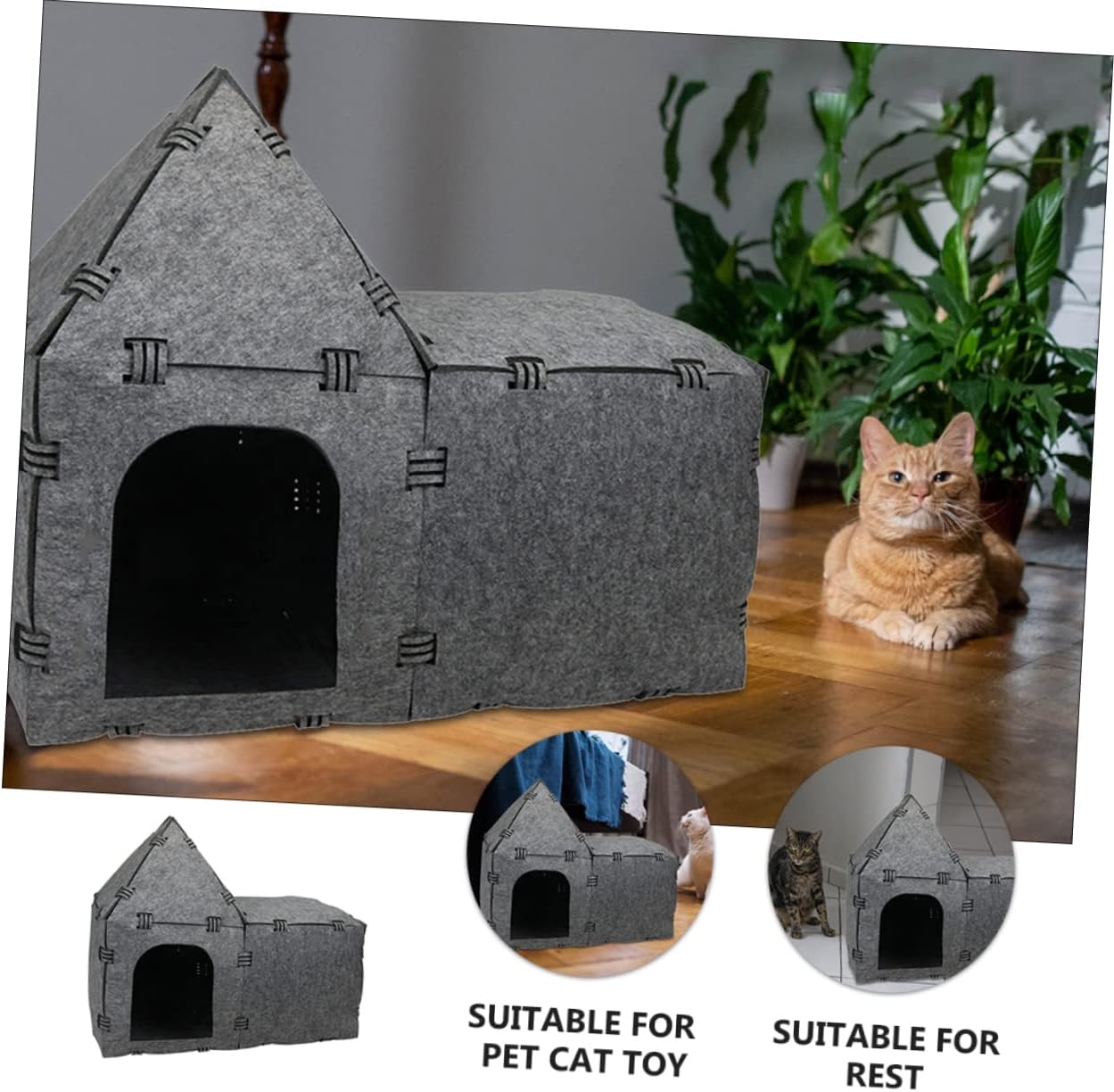 Felt Cat Tunnel House Creative Pet Playing Tunnel Toy for Cats Cozy Sleeping Nest for Indoor Use Bright Colors Felt Material for -Term Fun and Enrichment