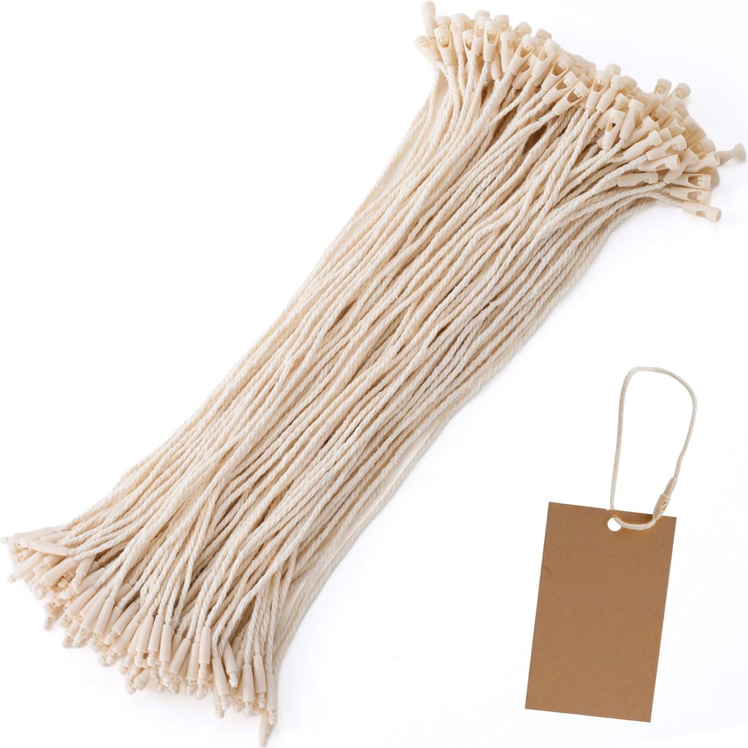200 Pcs 8.3 Inch Hang Tag String, Beige Cotton Clothing Tag Rope
