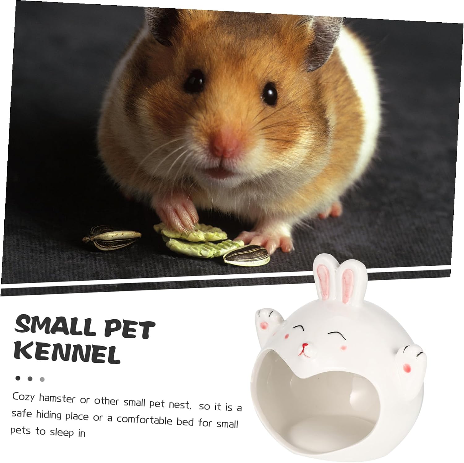 Ceramic Guinea Pig Bed and Hamster House Cooling Small Pet Nest for Summer Cozy Hideout for Sleeping and Resting Cartoon Animal Design for Guinea Pigs Hamsters and