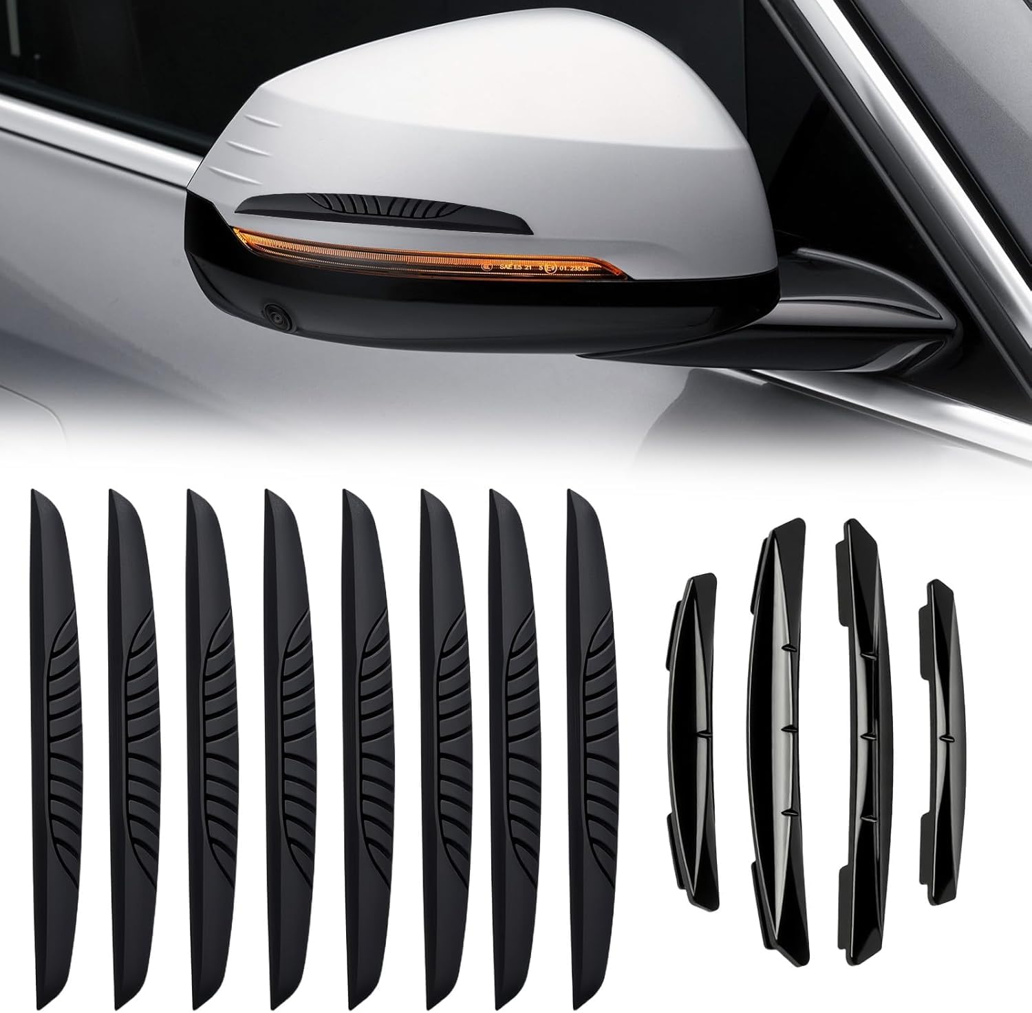 Woniyal 12 PCS Car Door Protector for Polo VI, Ibiza (6F) Arona T-Cross Taigo ab 10/2017, Bumper Vehicle Door Edge Guard Strip Plastci Scartch Protection