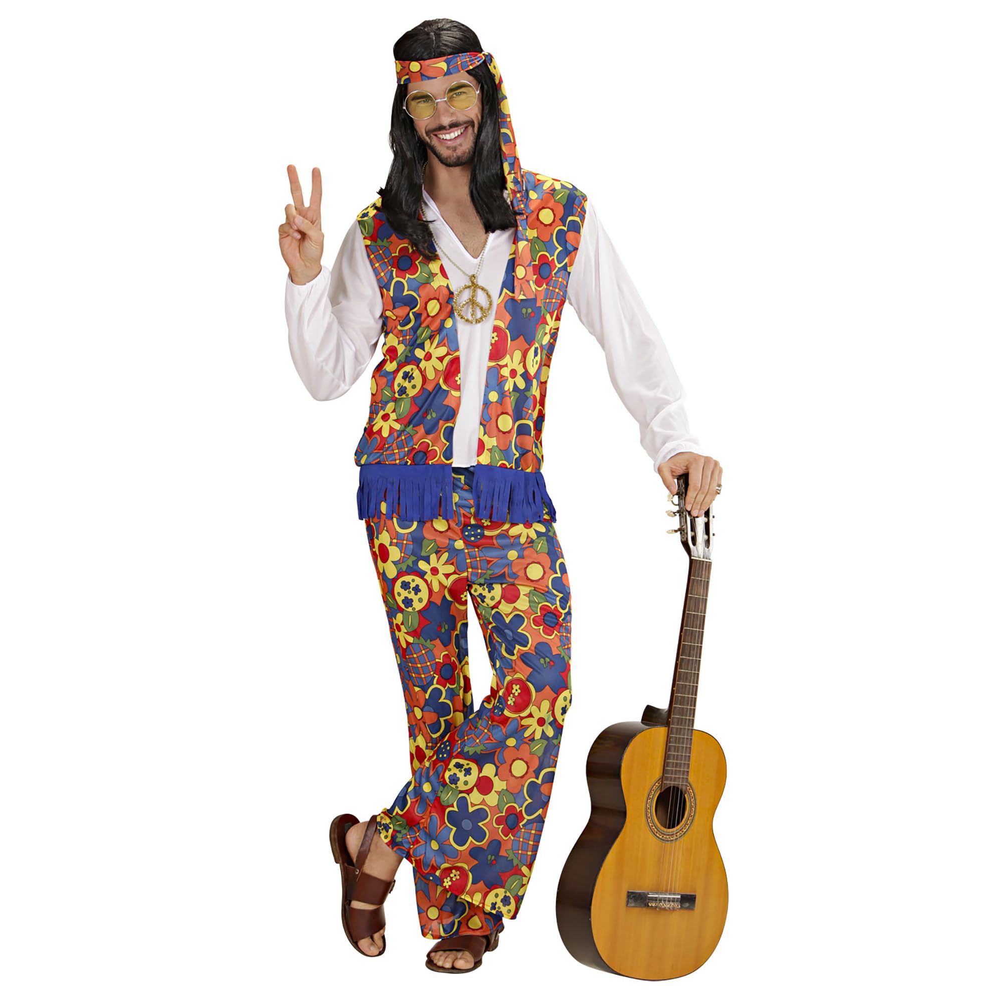 W WIDMANN MILANO Party Fashion - Disfraz hippie, flower power, carnaval, fiesta temática