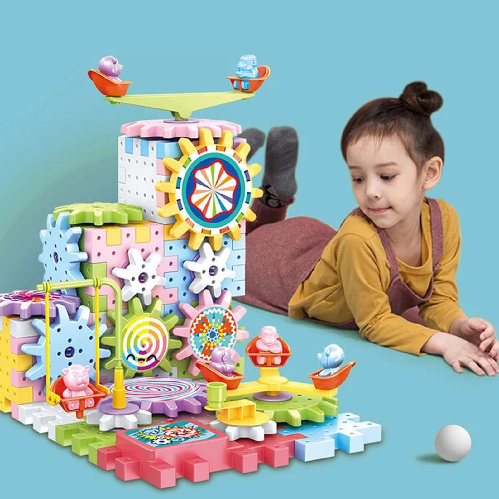 Giocattolo da costruzione elettrico, mattoncini in ABS, puzzle a incastro
