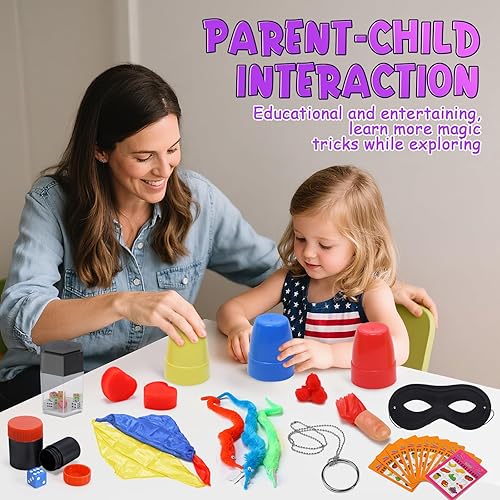 Miniatura 3 de Skirfy Kit de mago, disfraz de mago para juegos de simulación, trucos de magia para niños de 6 a 8 años, juego de magia para principiantes, regalo