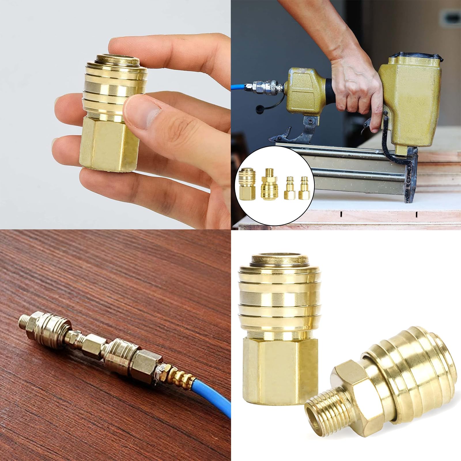 3 Pezzi Raccordi Rapidi Europei Per Aria Compressa | 1/4" BSP Maschio | Connettori Per Tubi Compressori E Attrezzature - Foto 6