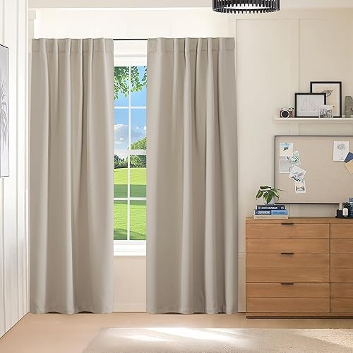 Miniatura 96 de PONY DANCE Cortinas opacas para habitación infantil - Juego de paneles de cortina con aislamiento térmico, cortina con pestaña oculta/bolsillo para