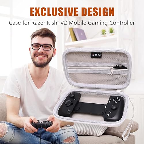 Miniatura 3 de LTGEM EVA Hard Case for Razer Kishi V2 Mobile Gaming Controller - Travel Protective Carrying Storage Bag (White)