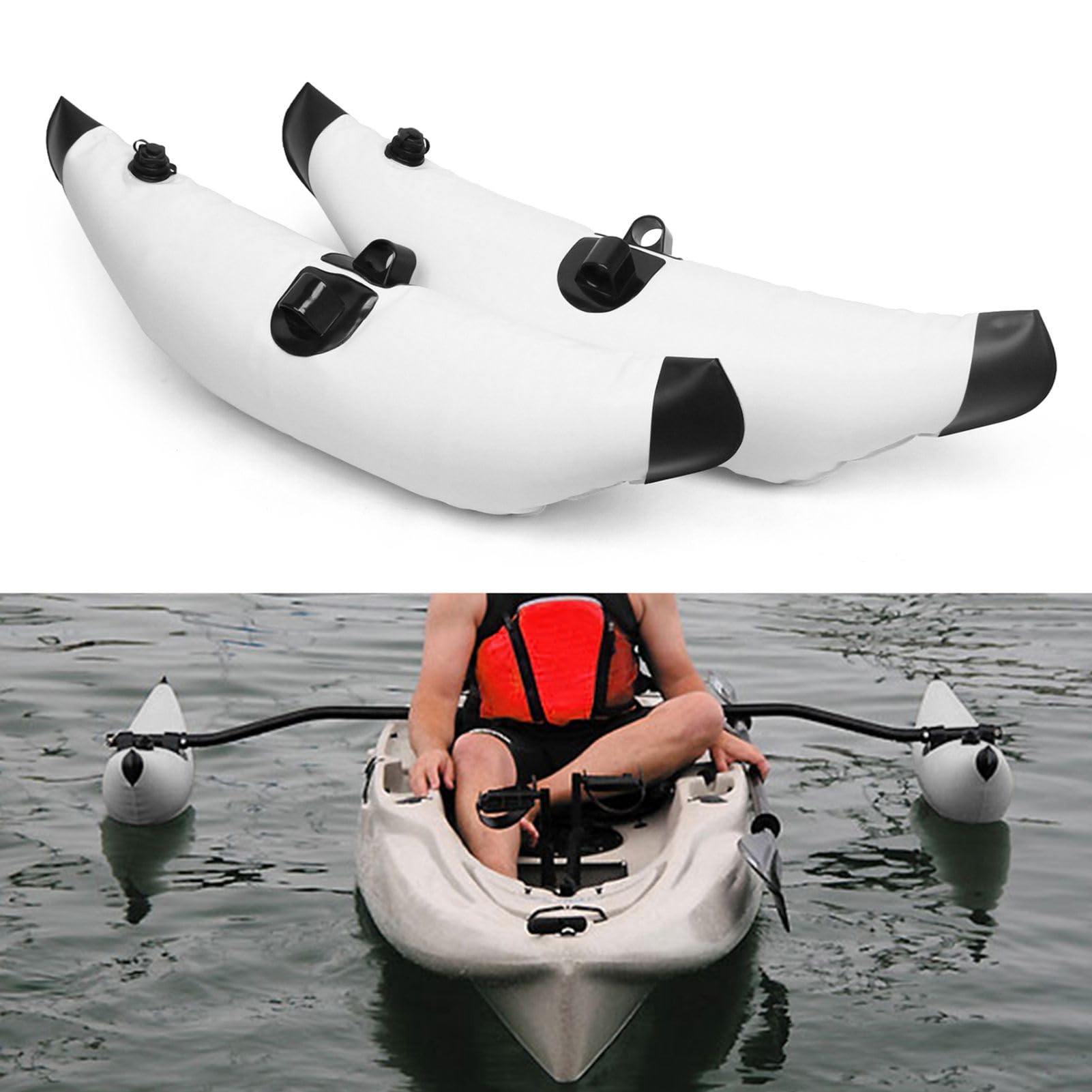 Wakects Nadmuchiwany Stary Stabilizator Kajaku Pvc Kajak Stabilizator Pływaku z Bezpiecznym Blokującym Płomienie