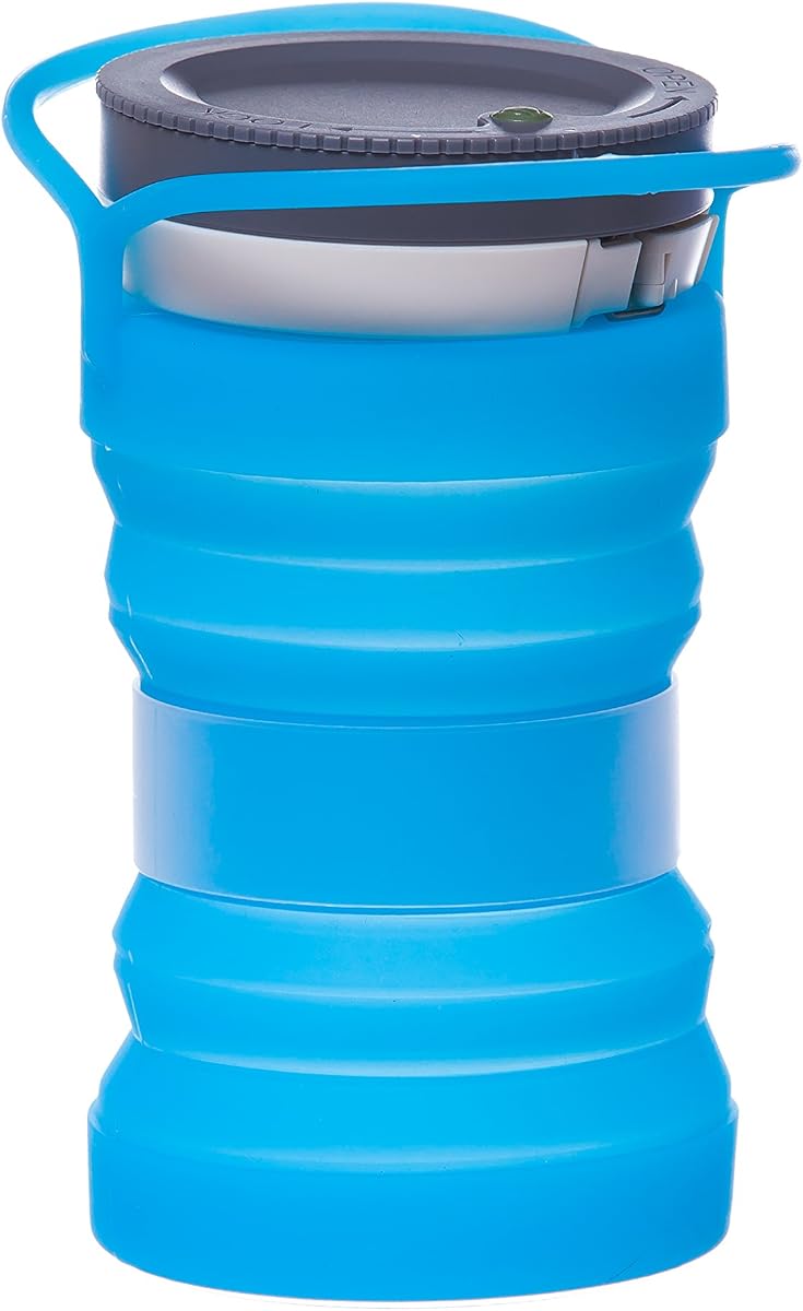 Firefly Blue Cilindro plegable de silicona indestructible, ecológico, linterna LED multiusos con batería y cierre hermético