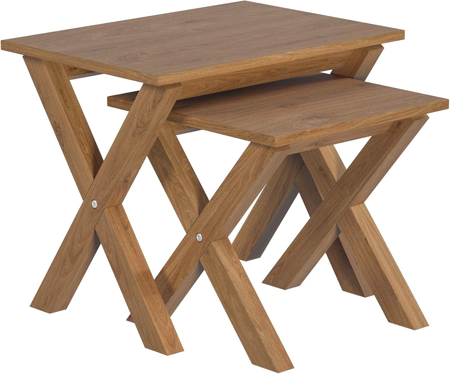 Amazon Brand Movian Rectangular Nest of Tables, Natural Oak, 60 x 43