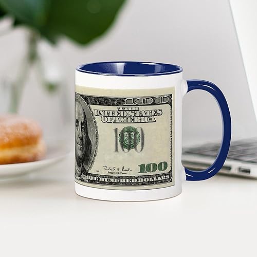 Vista 26 de CafePress Taza de café de cerámica Million Dollar (11 oz) Blanco - Taza del millón de dólares,Blanco - Taza de billetes de 100 dólares,Taza blanca