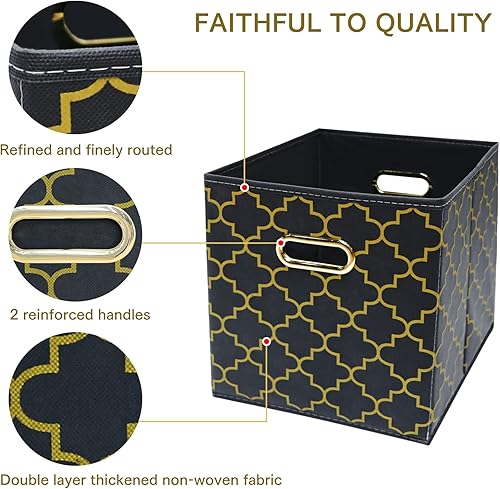 Vista 186 de Contenedores de almacenamiento de tela de tela, organizador de cubos de tela con asas dobles, cestas de almacenamiento plegables para el hogar