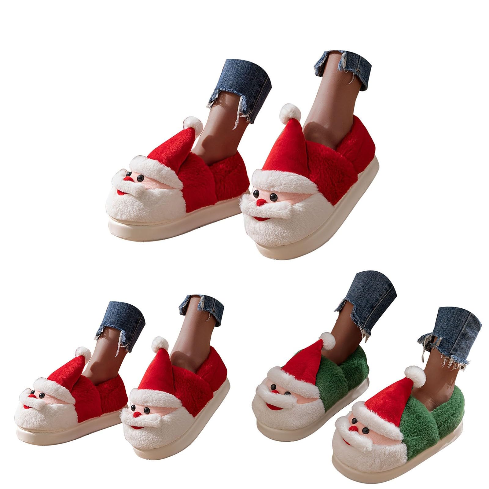 Pantuflas de felpa para mujer, diseño de dibujos animados, para invierno