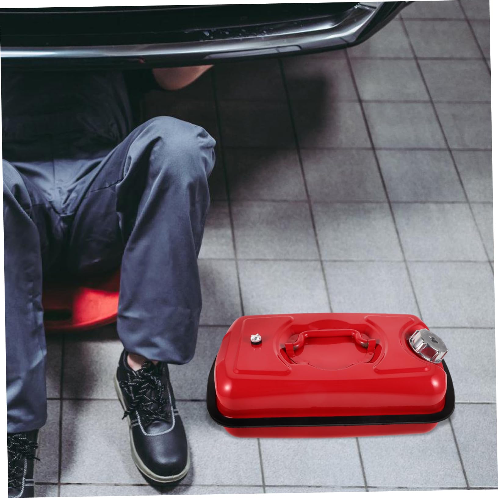 iplusmile Tanque Portátil Rectangular de 5 Litros con Asa para Atv y Generadores, Depósito de Gasolina Ligero de Acero Inoxidable para Uso Marino y Viajes Extendidos