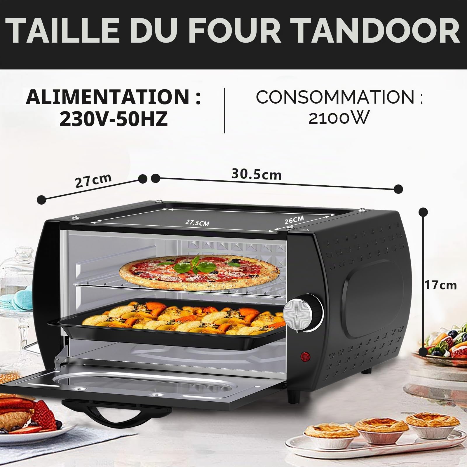 Scheffler Tandoor PO1101-Mini four à pizza, chapati, roti, lahmacun, manakish, naan