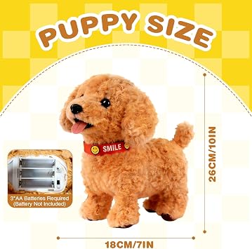 Interactive Walking Plush Robot Dog, Wuffy Robot Dog with Touch Sensing Voice Mimic Licking Motion, Anxiety Relief Dogs Gift for Dog Lovers
