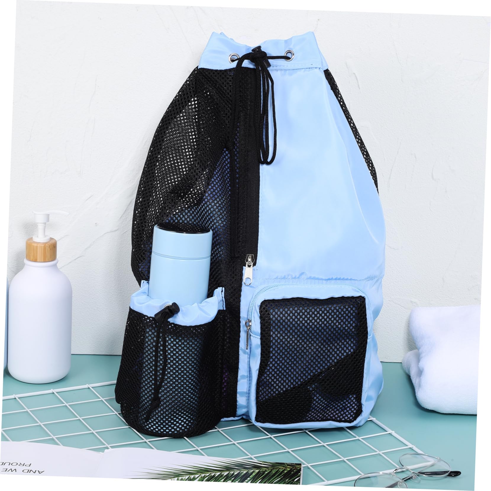 BCOATH Nylon Polyester Mesh Swim Bag Large Capacity for Swim Gear Drawstring Backpack Waterproof for Men/women/adults