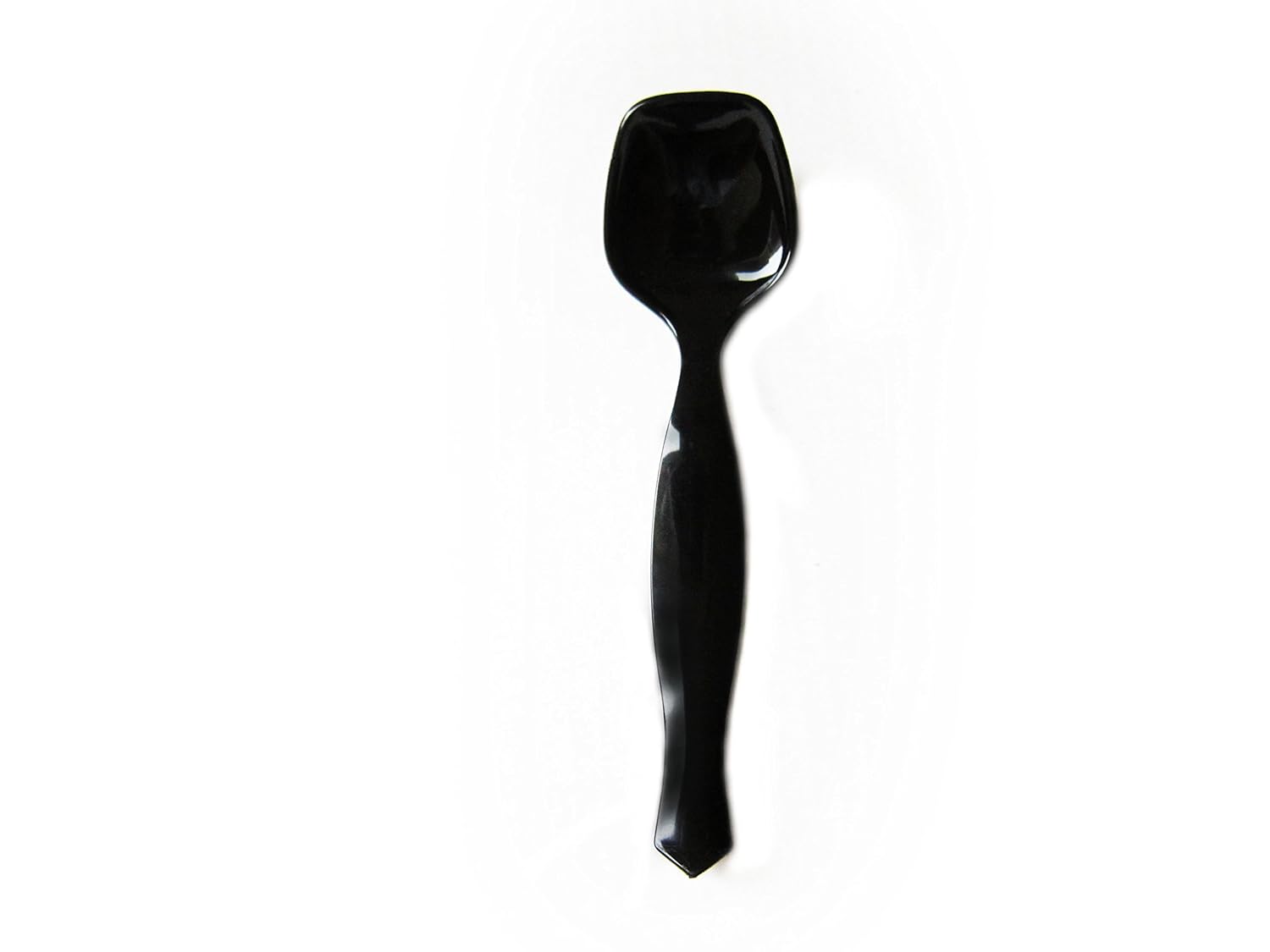 Fuling, 7 Inch Hard Plastic Serving Spoon, Black, Reusable