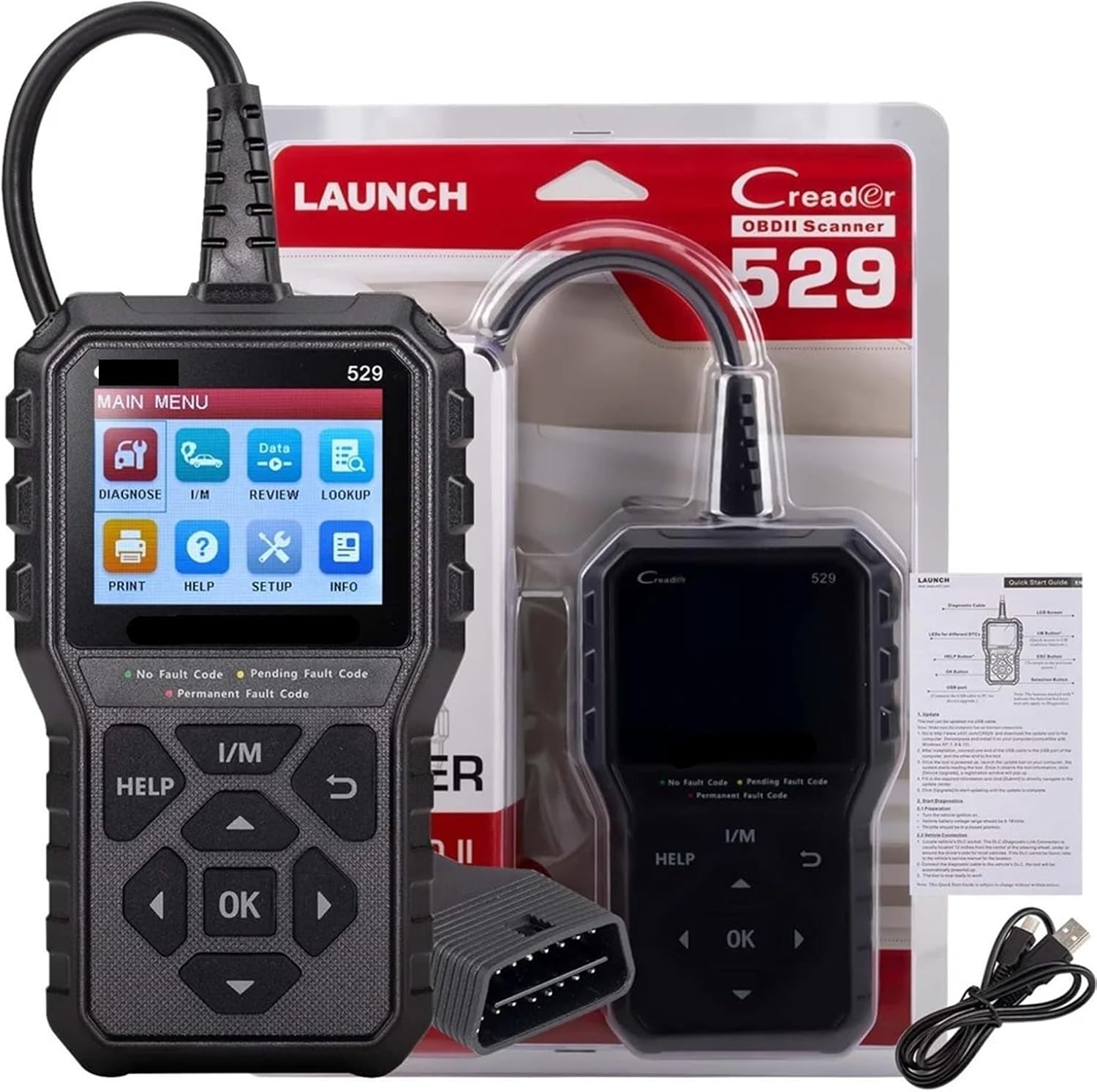 LAUNCH CR529 OBD2 診断機 自動車用 故障診断機 チェックエンジンライトの消灯 フルOBD2機能 故障コード意味解釈 初心者向け  メニュー日本語表示可能 JOBD国産車対応不可p 284f606a - メルカリ CR529 OBD2スキャナー診断ツール フルOBD2スキャナーバックアップクリアコード ワンクリックI/M 1996年以降の車のD