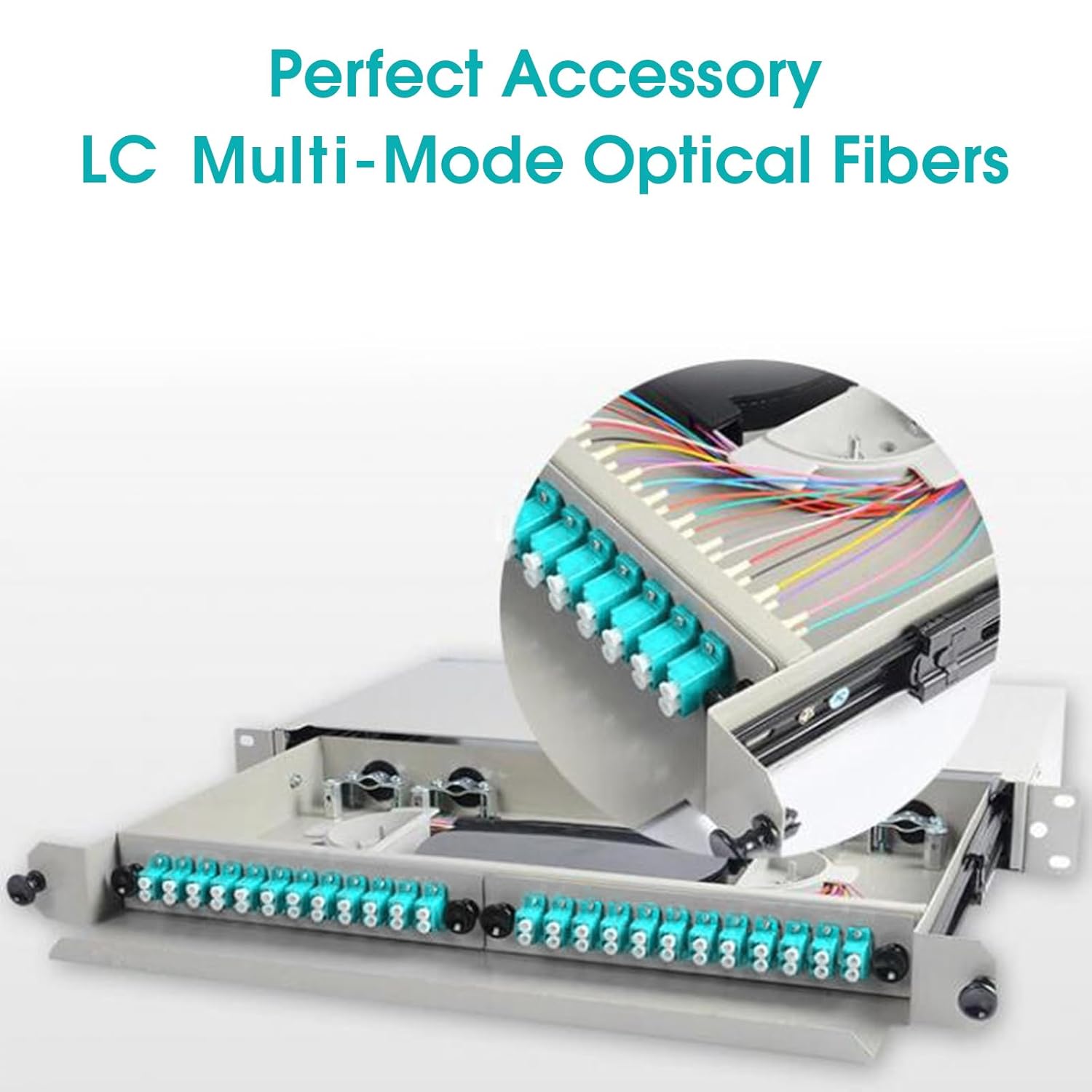 4-Pack LC/OM3 Fiber Optic Pigtail, 1.2m 12 Strand Multimode 50/125 Fiber Pigtail, 12 Color-Coded Fiber Patch Cords for Fusion Splicing