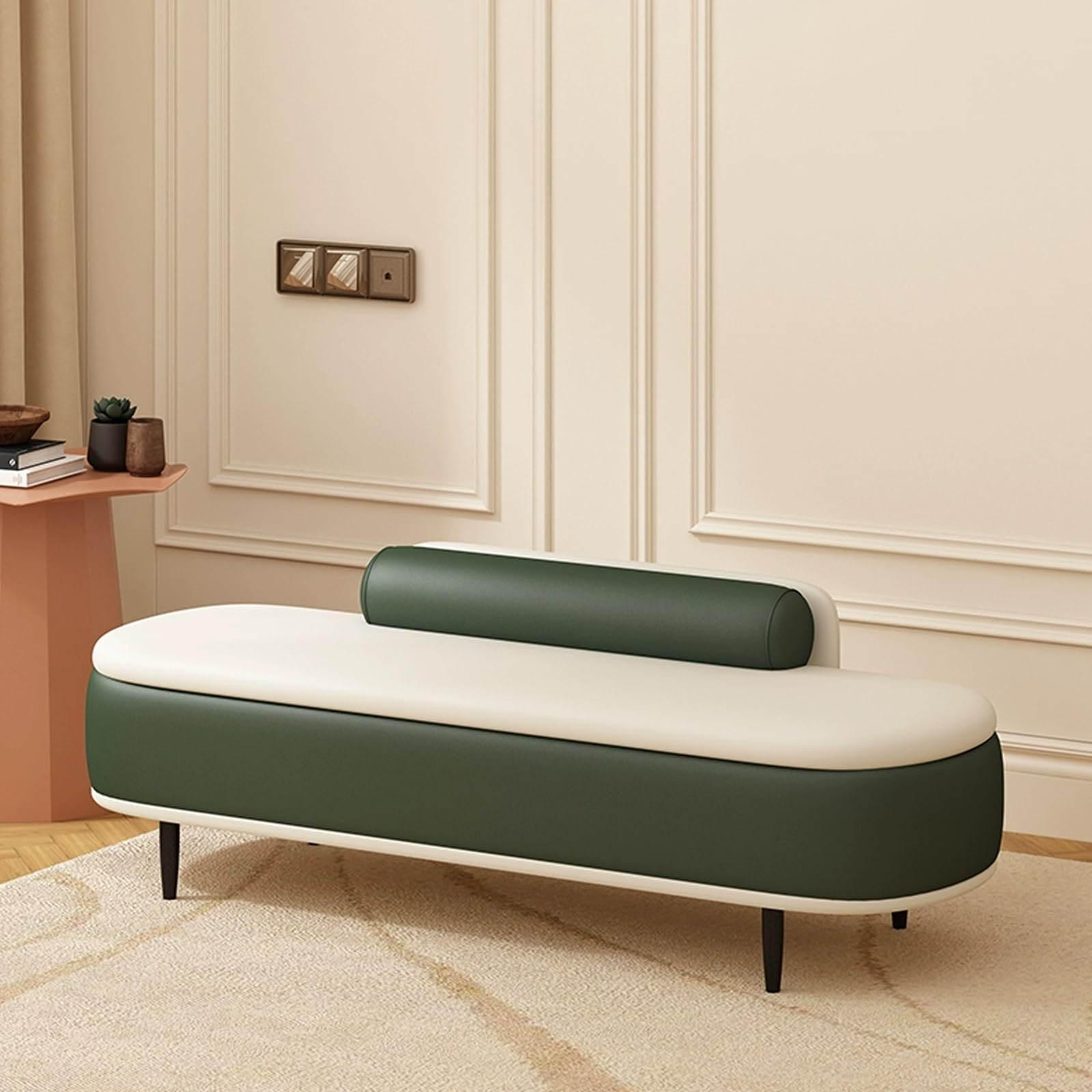 Moderno Tapizado Banco Zapatero con Asiento Almacenamiento Multifuncal para Sala de Estar Dormitorio y Entrada Banqueta Baúl Reposapiés Sofá Mueble de Estilo.