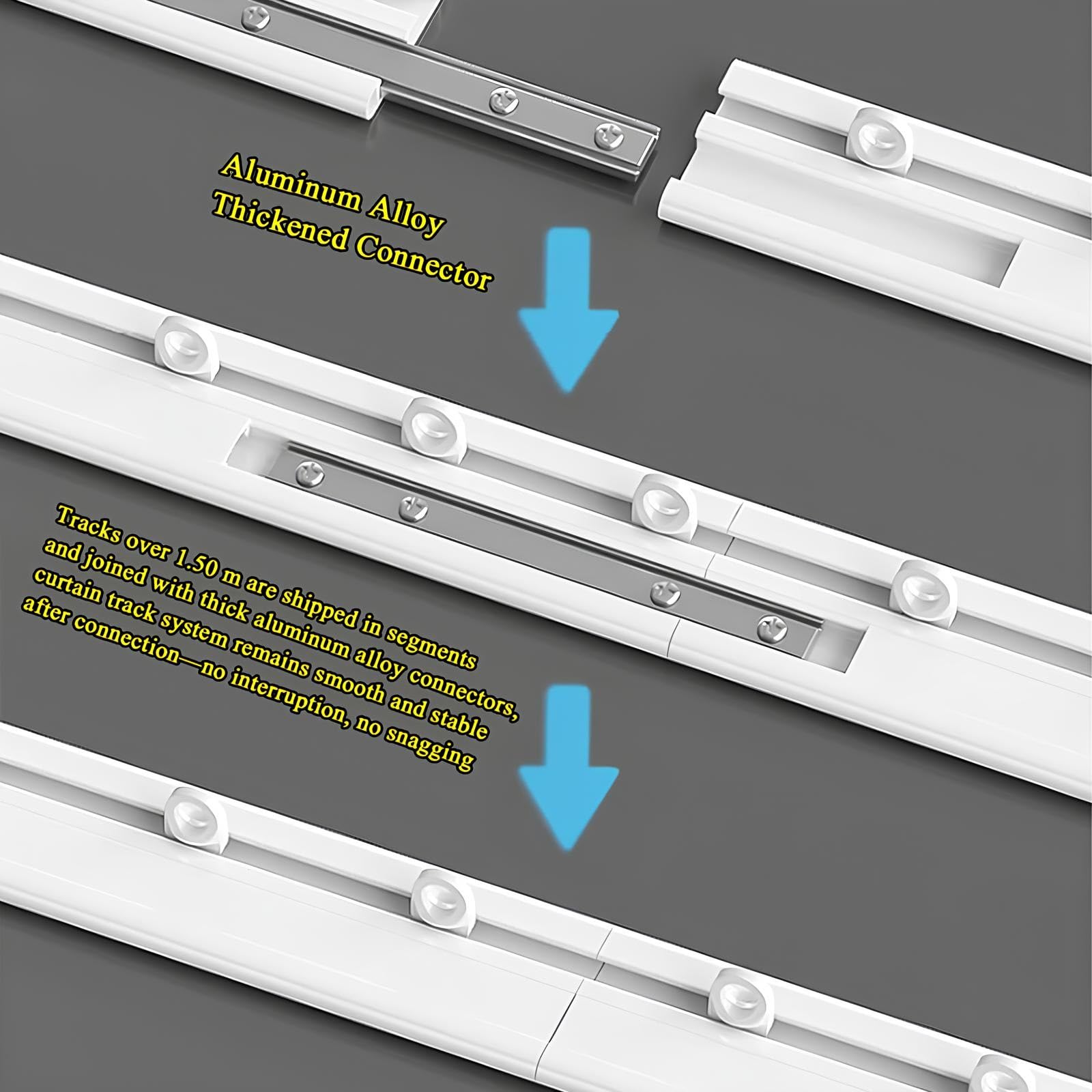 Ultracienki aluminiowy system szynowy 1-warstwowy 70-500 cm cichy wewnętrzny rozdzielacz do pokoju szyna ain (280 cm/9,2 stopy 2 x 140 cm) - łatwy do włożenia Sk