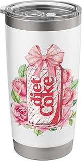 Diet Coke With Pink Bow Floral Logo Vintage Stainless Steel Insulated Tumbler