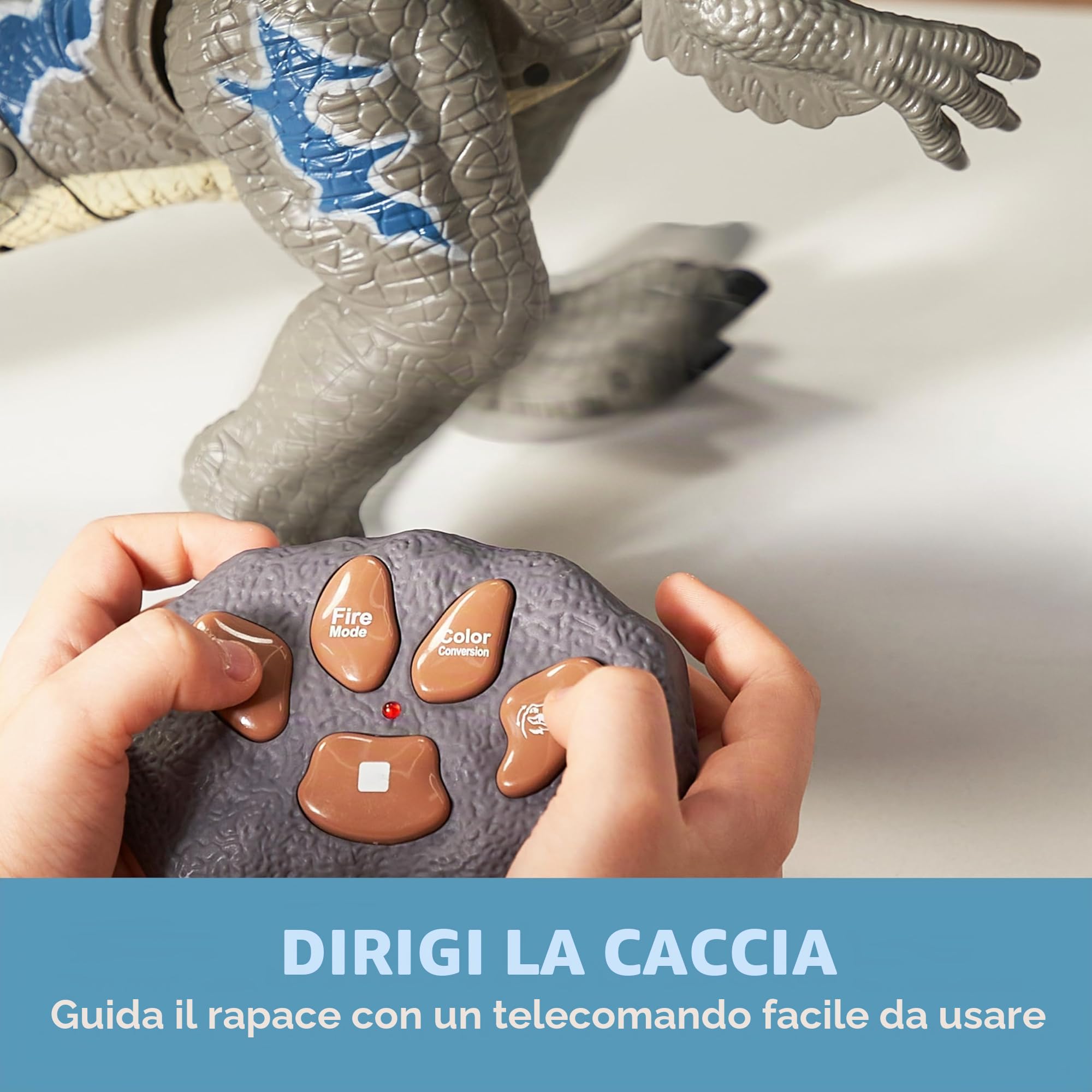 SYNCFUN Giocattoli di Dinosauri Telecomandati per Bambini e Bambine di 3 4 5 6 7 Anni, Giocattoli di Dinosauri T-Rex Realistici che Camminano e Ruggono, Regalo di Compleanno di Natale per Bambini