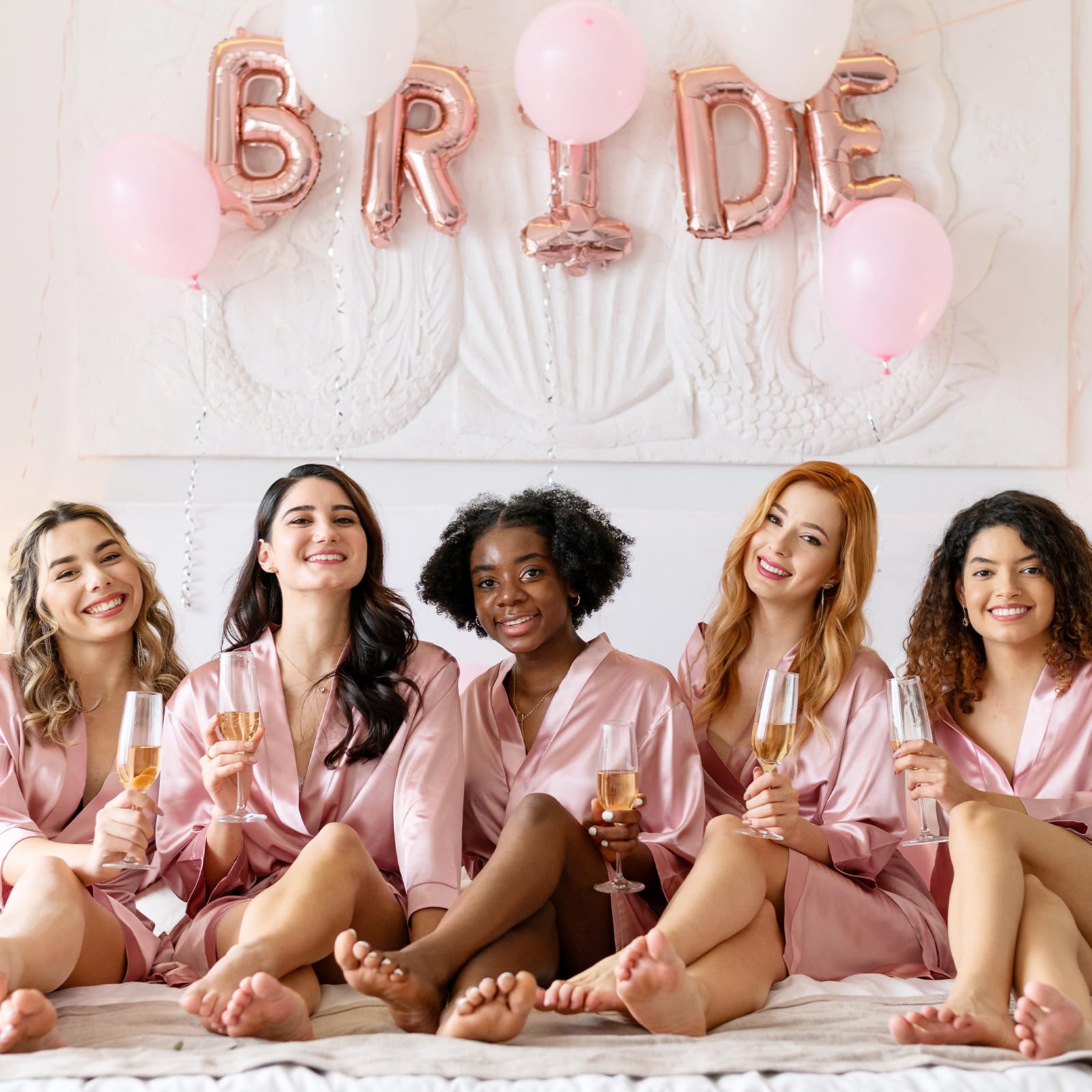 10 Pièces Peignoirs en Satin de Mariée Peignoirs de Demoiselle d'Honneur Peignoir de Mariée Peignoirs Kimono pour Fête de Mariage Enterrement de Vie de Jeune Fille, XXL