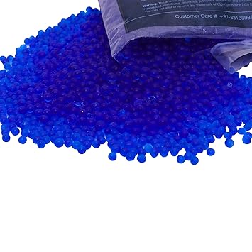 Elysian Blue Color Indicating Desiccant Silica Gel Beads, Industry Standard 2-5mm Rechargeable Moisture Absorbent (Blue to Pink) Pack of 500 Gram