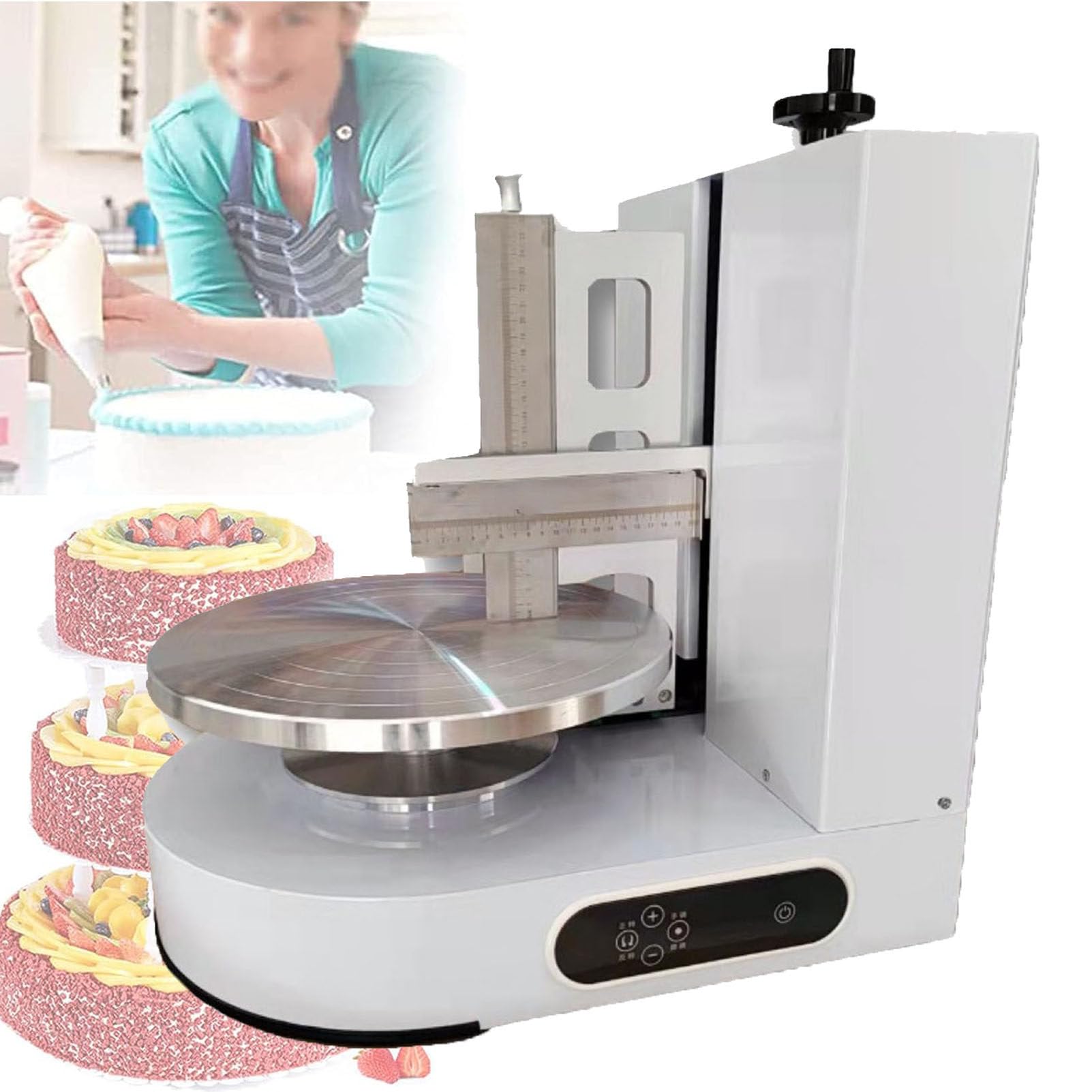 Machine à glaçage électrique pour gâteaux, étaleur de crème pour Un enrobage Lisse, idéale pour Les gâteaux d'anniversaire Faits Maison.