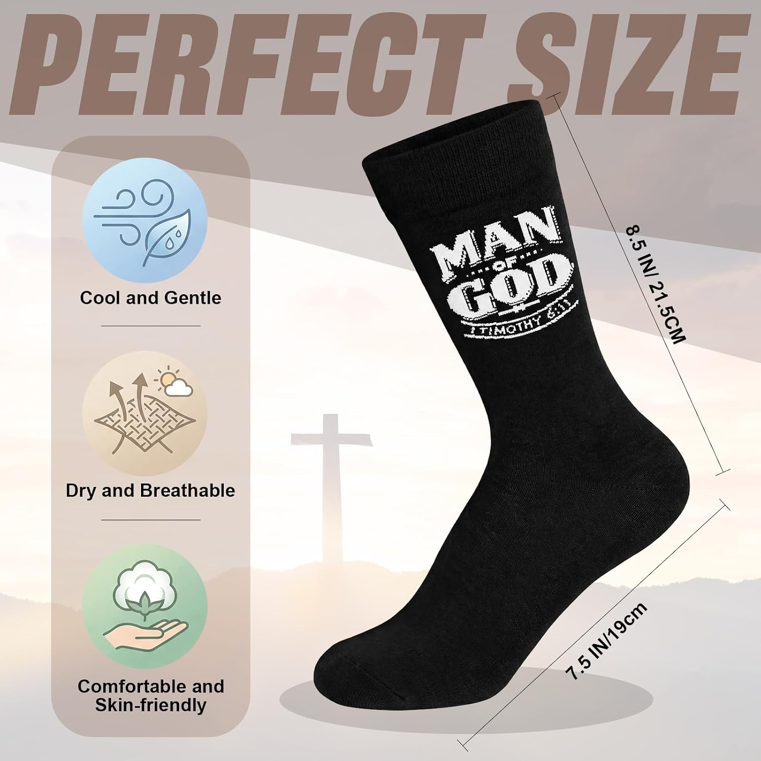Glitopper Christian Socks Gifts for Men Man of God Socks for Pastor Church
