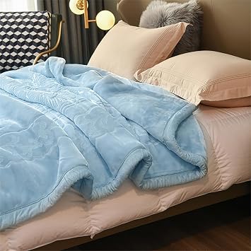 LGYKUMEG 11 Lb Heavy Korean Blanket,Queen Size 2 Ply Reversible Silky Soft Plush Warm Blanket for Autumn Winter.