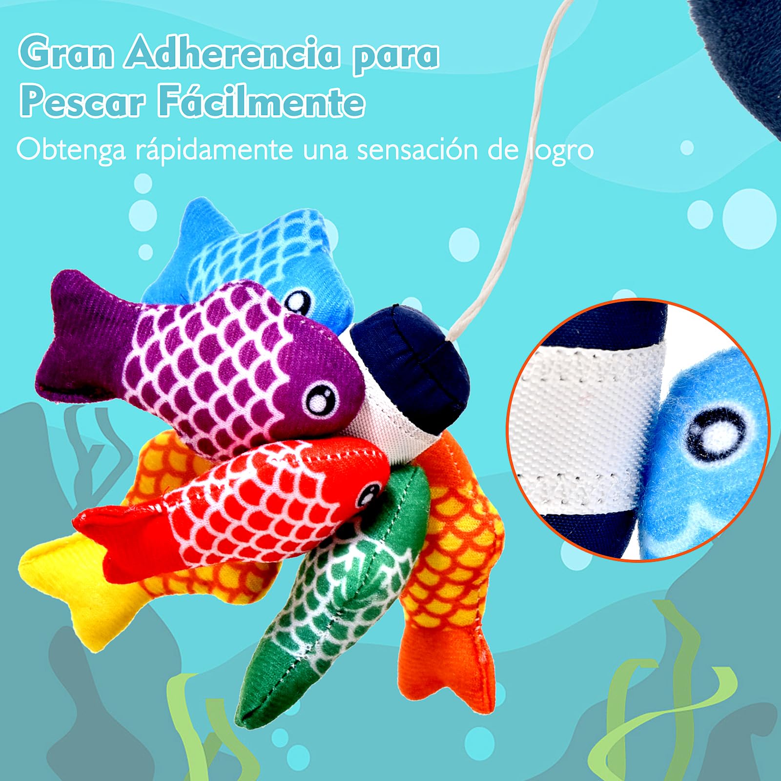 Juguetes Niños 1 Año Montessori, 20 Piezas Juego Pesca de Tela con Taza Apilables, Almacén Bolsa, Educativos Juguetes Bebes 6-12 Meses, Regalo Bebe 1 2 Año
