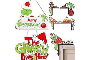 A Festive Christmas Affair: Wooden Hanging Sign and Corner Door Decorations