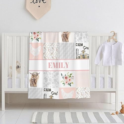 Miniatura 3 de Manta de bebé personalizada para niñas, manta de bebé personalizada con nombre, manta suave con nombre personalizado, manta de guardería rosa