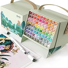 Marcadores de Alcohol Arrtx ALP 80 Colores, Marcadores de Arte de Puntas Duales Permanentes para Dibujo para Artistas, Coloreado para Adultos, Ilustración, Diseño, Anime, Cómic
