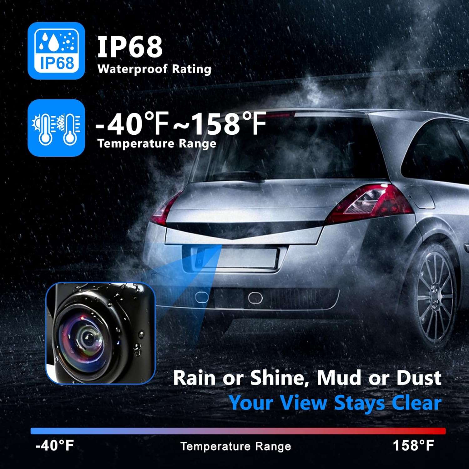 Rear View Backup Camera Compatible with Chevy Silverdo 2016-2019 for GMC Sierra 1500 2500 3500 Replaces 84062896 23363727