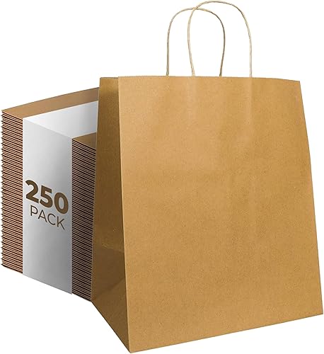 Miniatura 105 de PTP BAGS Bolsas Jr. Mart blancas de 13 x 7 x 13 pulgadas, bolsas de papel blanco con asas [paquete de 250] para regalo de papel kraft reciclable