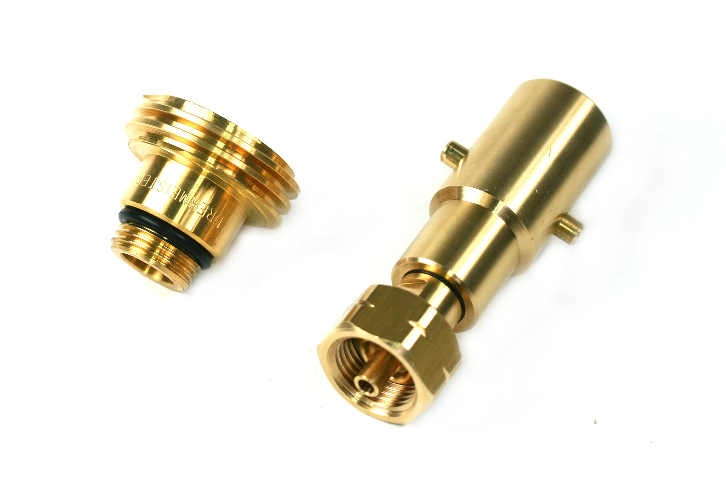 Adaptateur de réservoir avec raccord intégré pour remplir les bouteilles de gaz (11 kg, 33 kg), 2in1 ACME & Bajonett