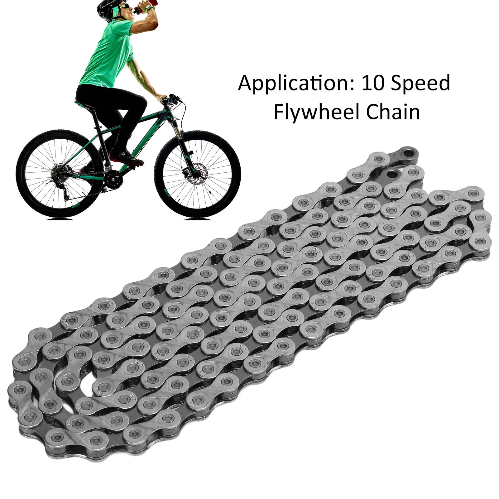 Cadena de bicicleta de 10 velocidades Cadenas de bicicleta duraderas de acero de aleación de primera calidad de bajo ruido para bicicletas de montaña de carretera 116 eslabones