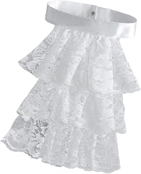 Detachable Ruffled Jabot Collar Multilayered Lace Collar for Victorian Colonial Outfit Cosplay Costume Neck Collar
