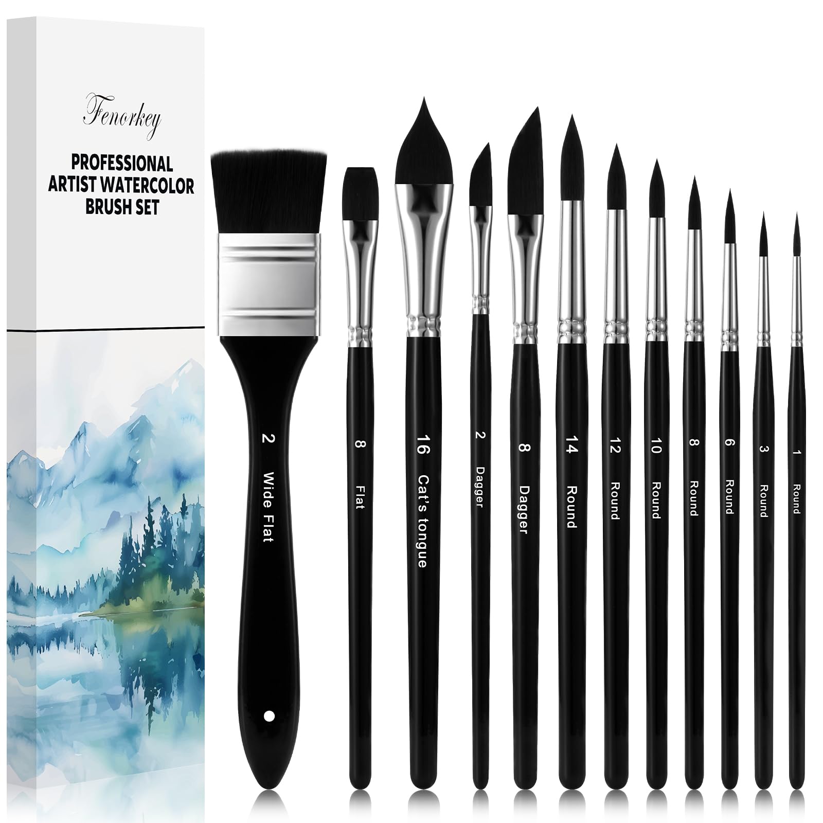 Pinceaux aquarelle haut de gamme imitation écureuil parfaits pour lavis et détails précis