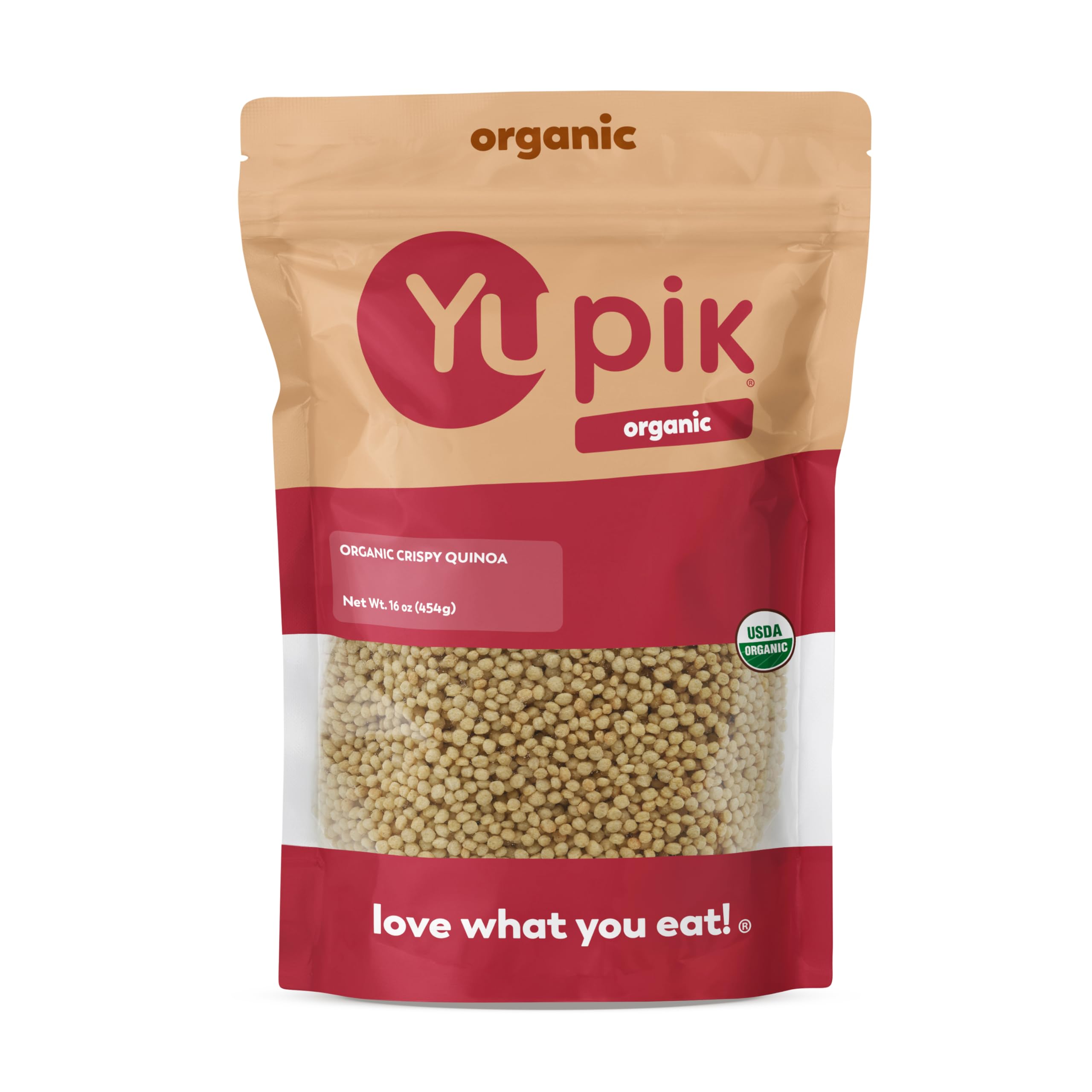 Yupik Organic Crispy Quinoa, 16 oz, Gluten-free, Source of fiber & nutrients, Crunchy topping, Versatile ingredient, Perfect for baking & recipes