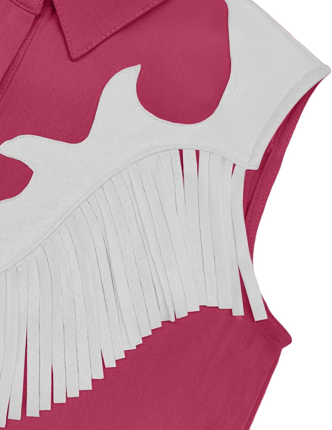 Girls Fringe Shirt Button Down Western Cowgirl Outfits Sleeveless Casual Blouse Shirt Top