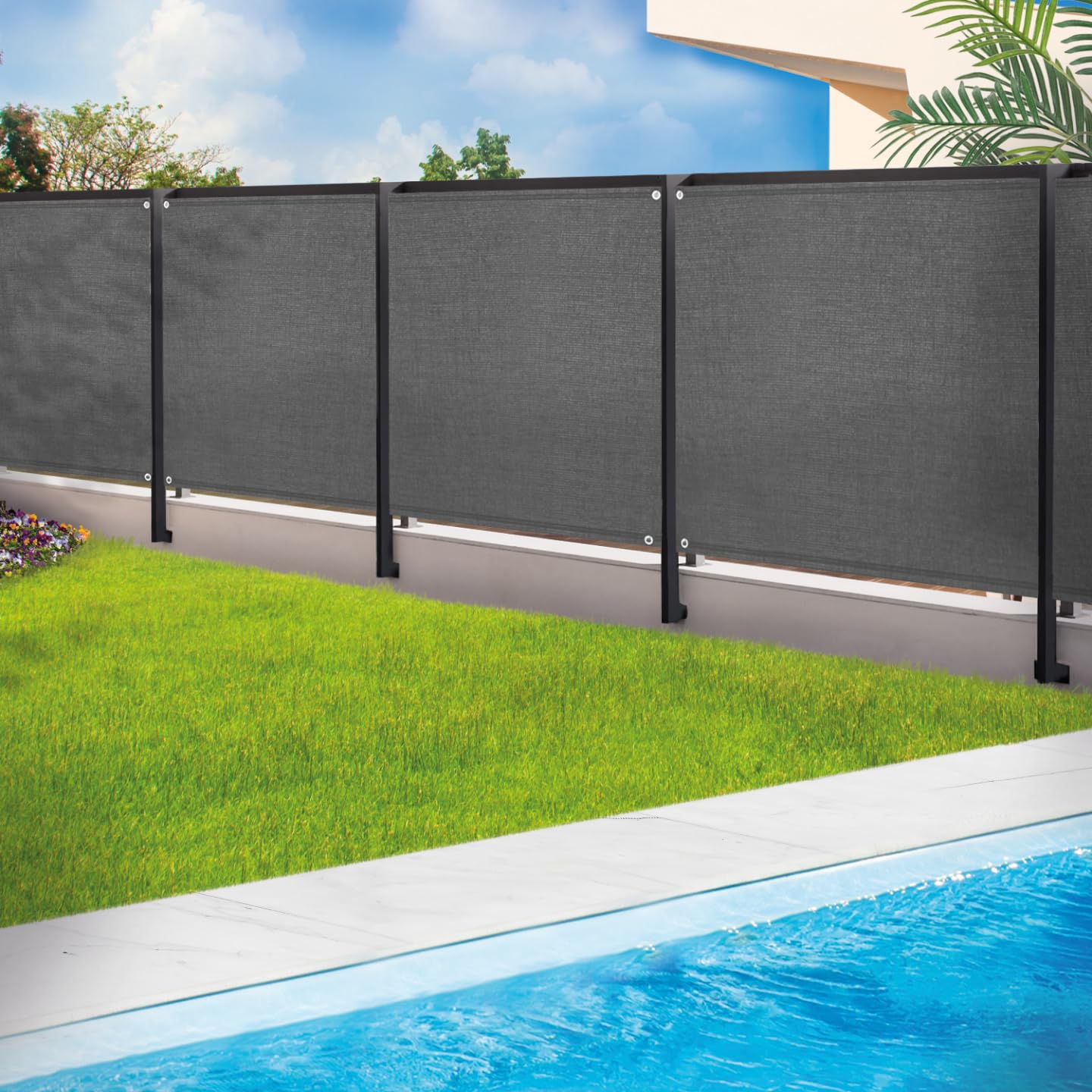 Probache - Brise Vue renforcé 1 x 10 M Gris 220 GR/m² Luxe Pro