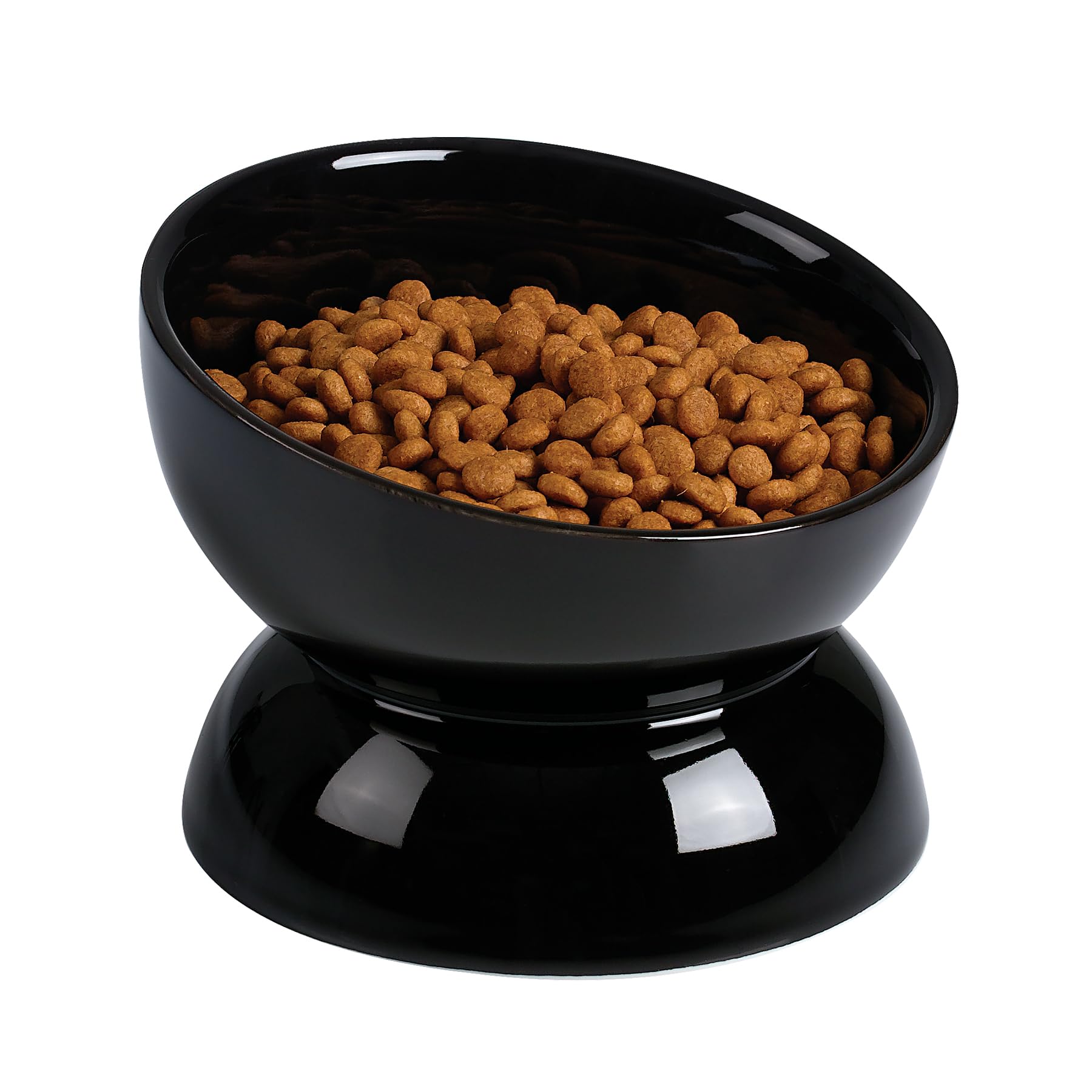 Photo 1 of ABRUTY Cat Water Bowl, 16 OZ Ceramic Elevated Cat Bowls, 15° Tilted and Raised Pet Food Dish, Anti Vomiting Protect Pets' Spines and Whisker Fatigue
