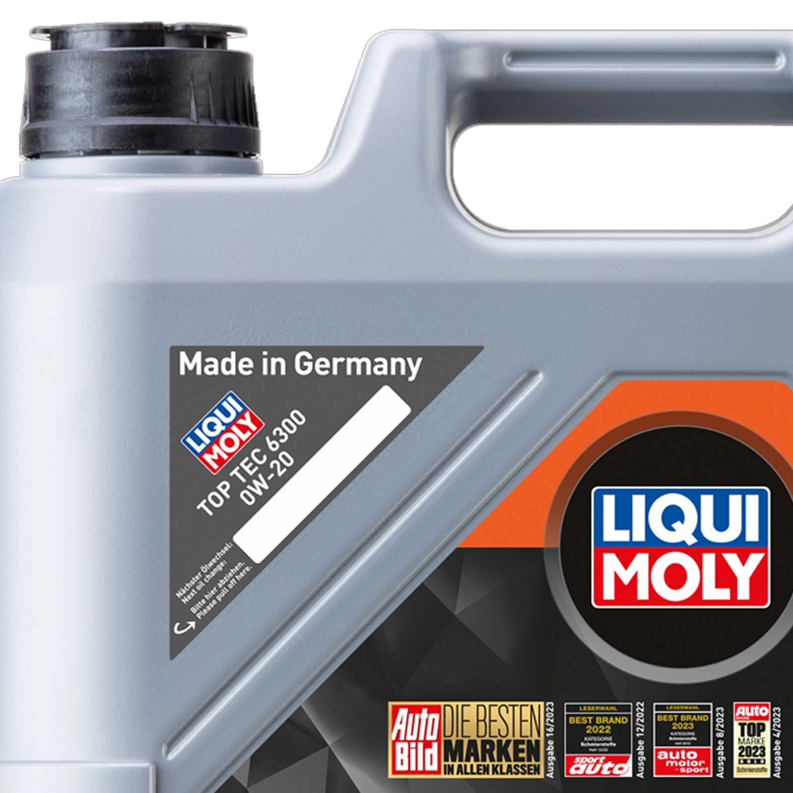 LIQUI MOLY Top Tec 6300 0W-20 | 5 L | Synthesetechnologie Motoröl | Art.-Nr.: 21211
