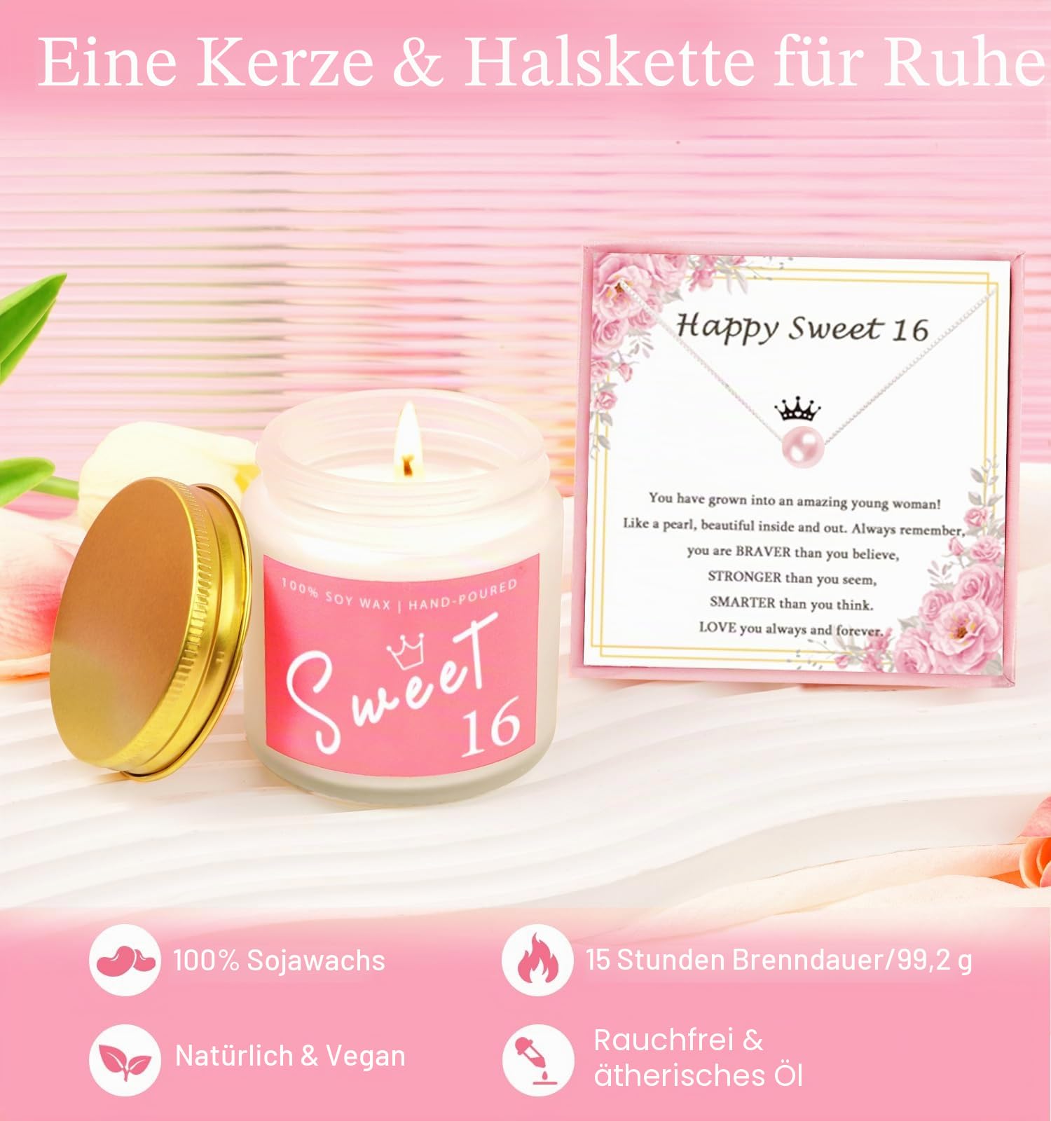 Sweet 16 Geschenke für Mädchen, 16. Geburtstag, Geschenke für Mädchen, 16 Jahre altes Mädchen, Geburtstagsgeschenkideen, einzigartig, trendig für Teenager, Tochter, Nichte, Enkelin, sie Happy 16th