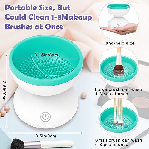 Miniatura 2 de Limpiador eléctrico de brochas de maquillaje, máquina de limpieza de brochas de maquillaje Luxiv Wash apta para todos los tamaños de pinceles
