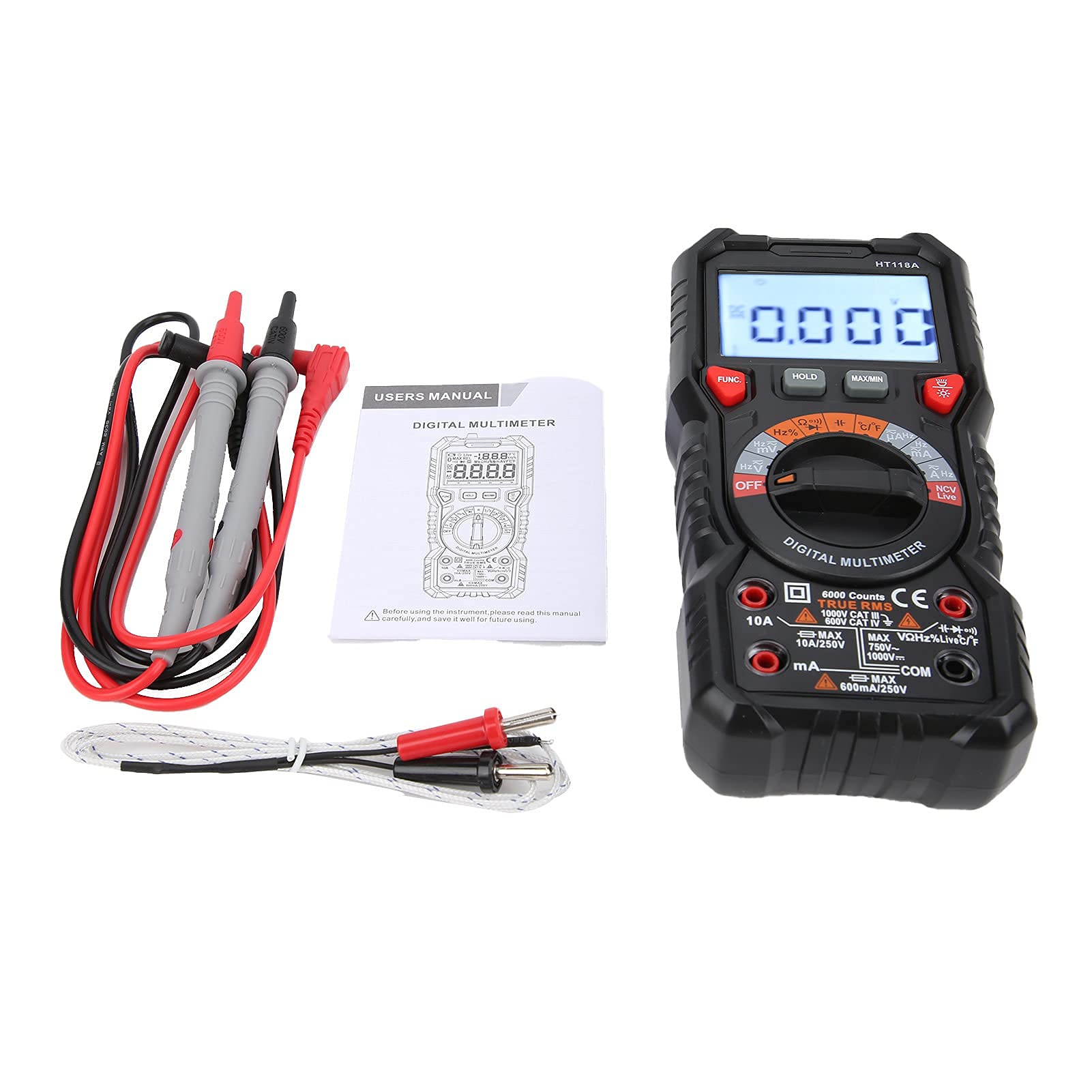 HT118A Multimetr Cyfrowy Wielofunkcyjny Tester Elektryczny Bezdotykowy Automatyczny Tester Napięcia Prądu dla Elektryka